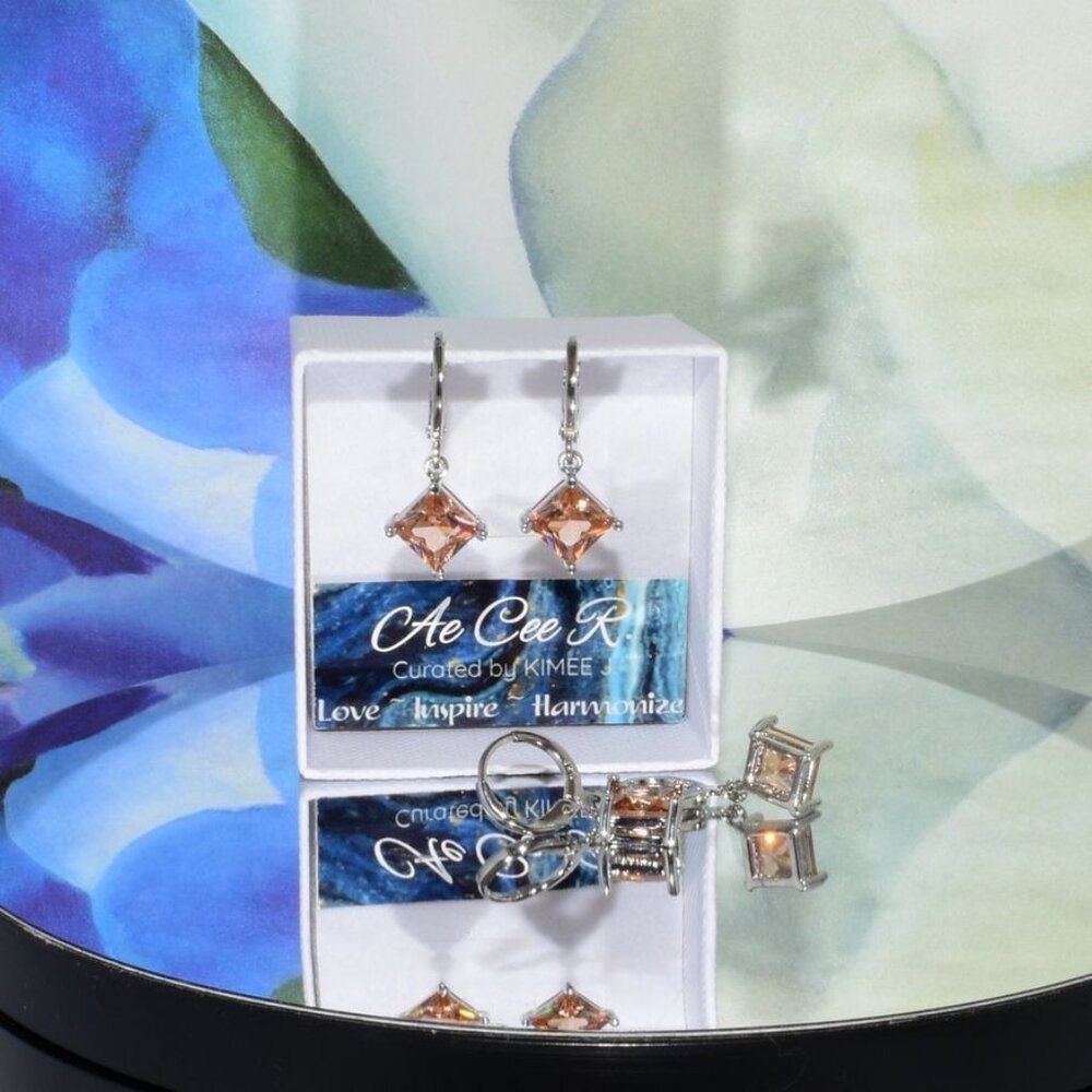 Mia Sincerity Simulated Ceylon Topaz 925 Sterling Silver Earrings Gift Boxed